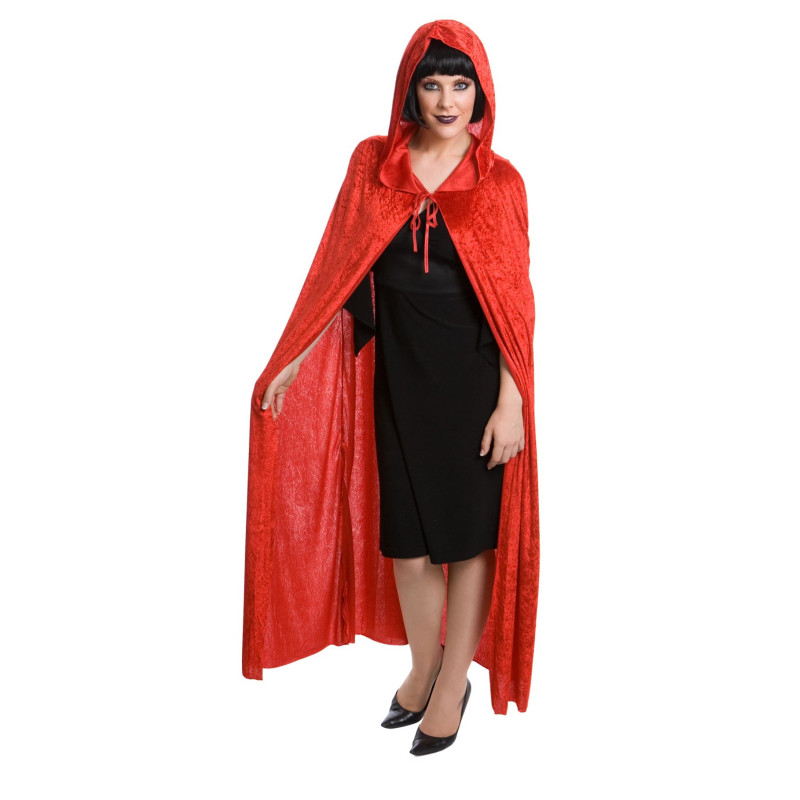 Red Velvet Cape with Hood