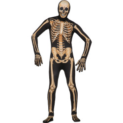 Deluxe Skeleton Skin Suit Adult Costume