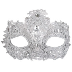 Crystal Lace Silver Eye Mask