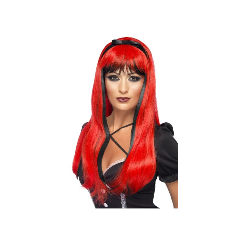 Bewitching Red and Black Wig