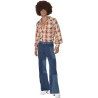 Disco Patchwork Denim Flare Pants Adult Costume