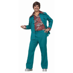 70's Leisure Suit Dark Green Adult Costume