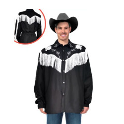 Black Cowboy Fringe Shirt Adult Costume