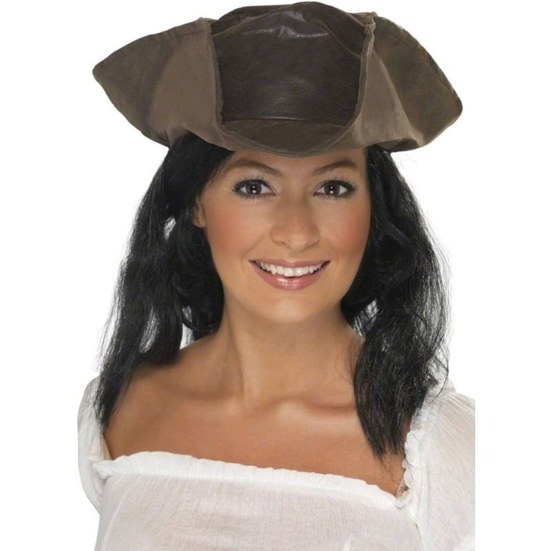 Leather-look Tricorn Pirate Hat