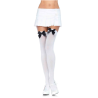 White Over the Knee Stockings with Black Bow