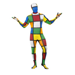 Rubik's Cube Skin Suit Adult Costume