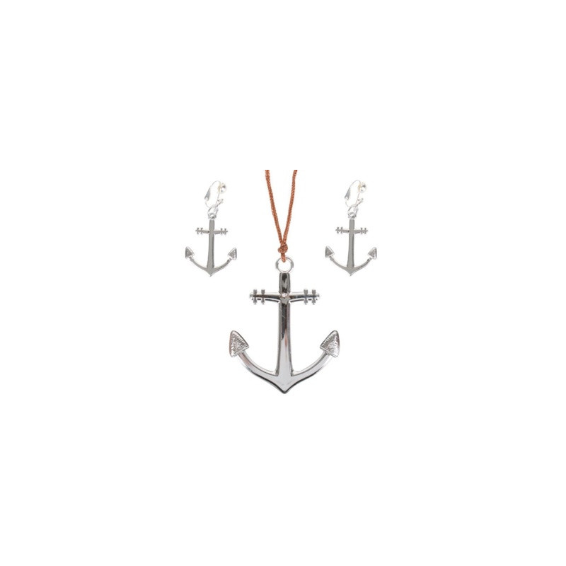 Anchor Necklace and Earring Set