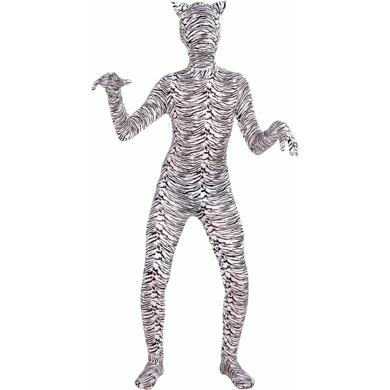 White Tiger Skin Suit Adult Costume