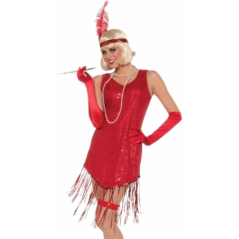 Swingin in Sequins Red Flapper Adult Costume