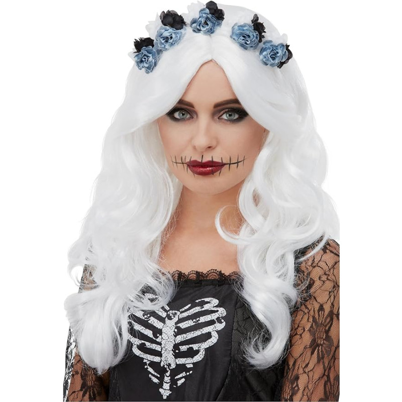 Day of the Dead Glam White Wig