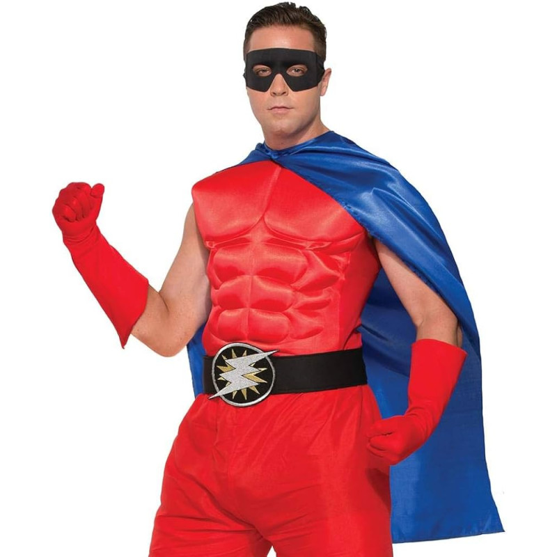 Red Superhero Muscle Chest Adult Costume