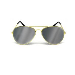 Aviator Glasses Silver Mirror Gold Frame