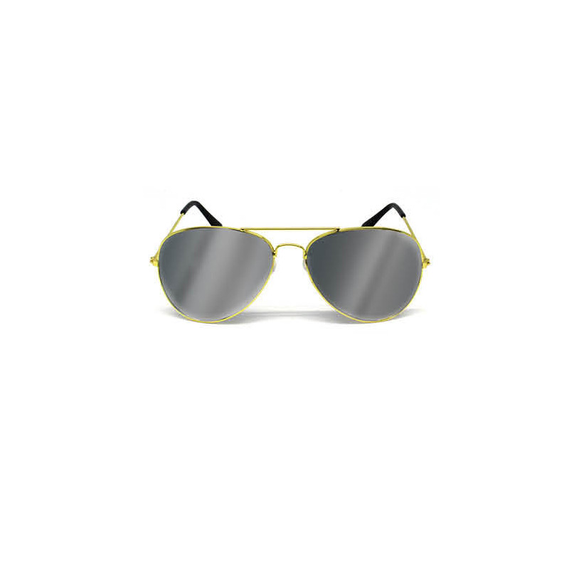 Aviator Glasses Silver Mirror Gold Frame