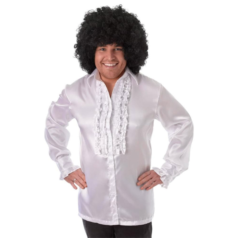 Ruffle Satin Shirt Adult Costume - Other Colours