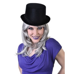 Velvet Black Top Hat with Lace