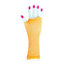 Orange Fishnet Long Gloves