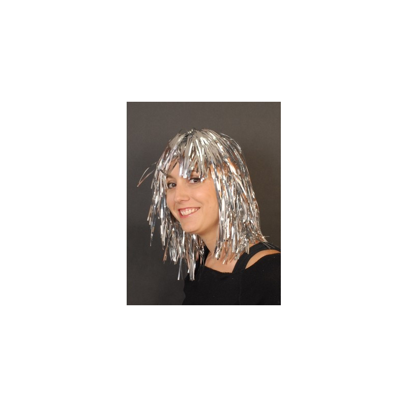 Silver Tinsel Wig