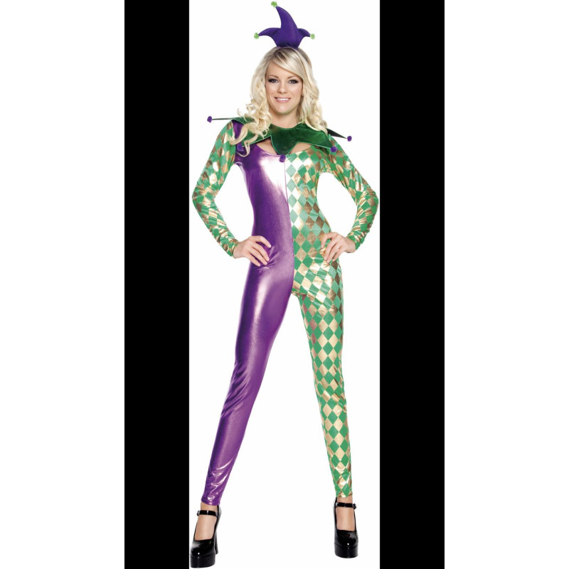 Mardi Gras Harlequin Jester Adult Costume