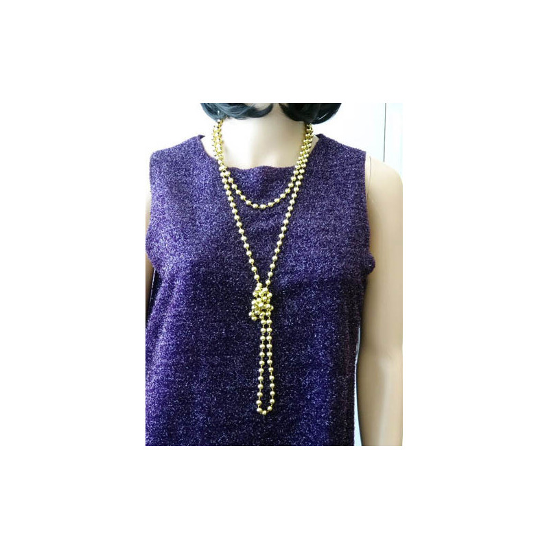 1920s Flapper Long Gold Necklace