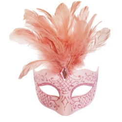 Pink Feathered Eye Mask