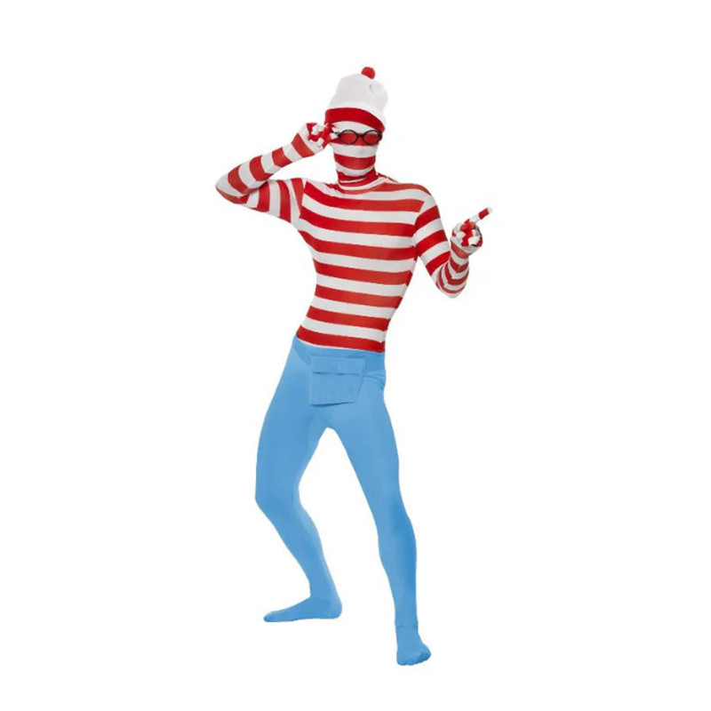 Where's Wally Skin Suit Adult Costume