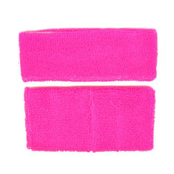 Sweatband Set Fluro Pink