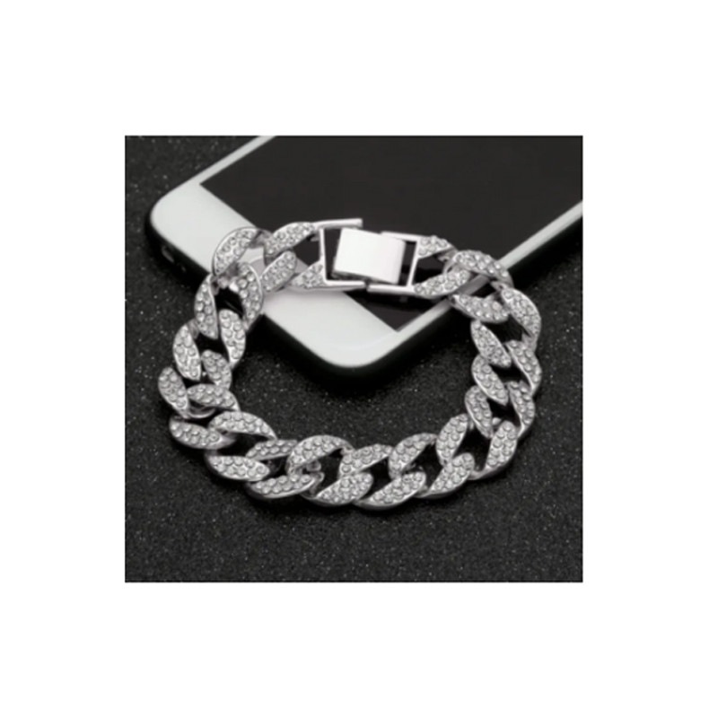 Hip Hop Diamond Silver Bracelet
